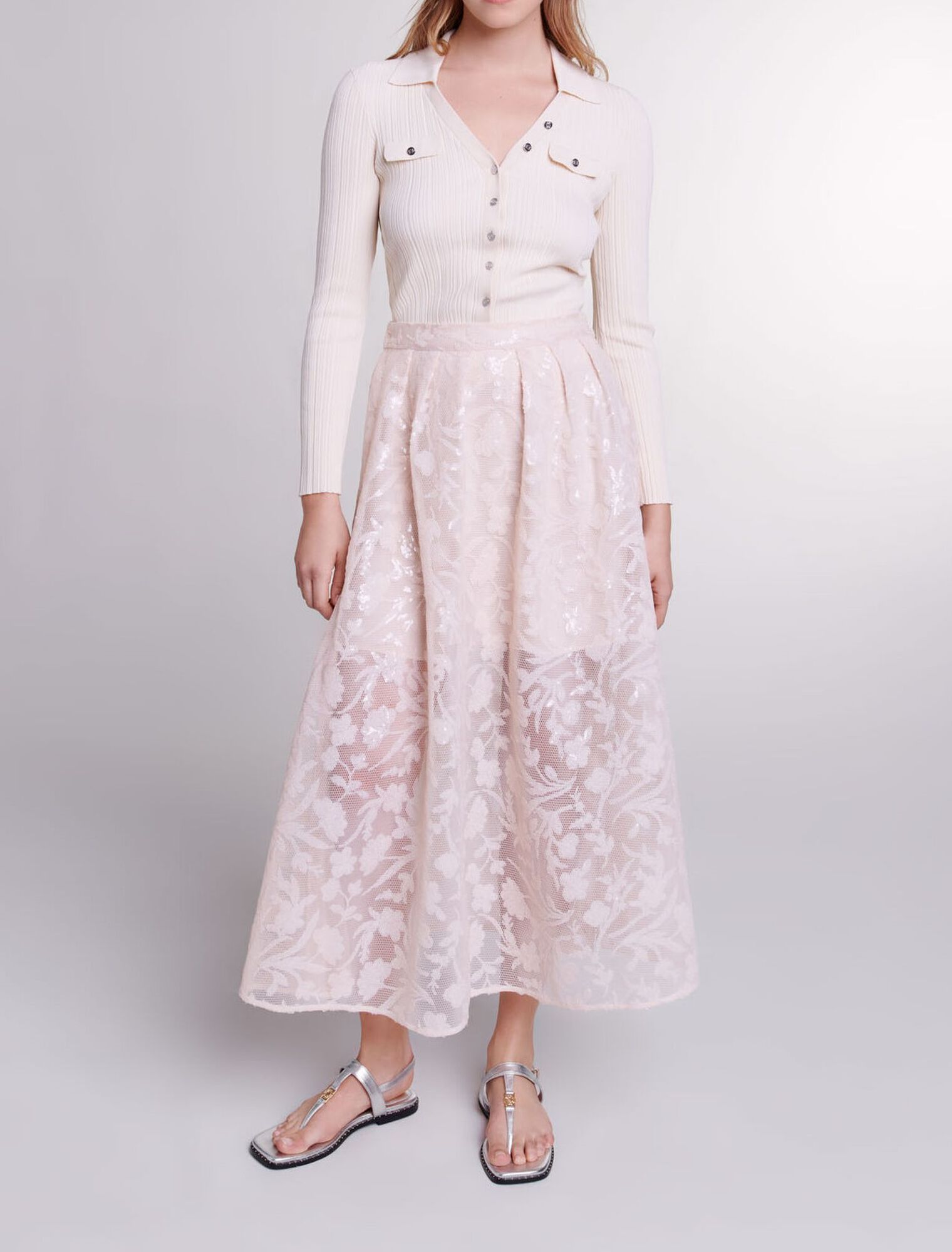 Sequin maxi skirt