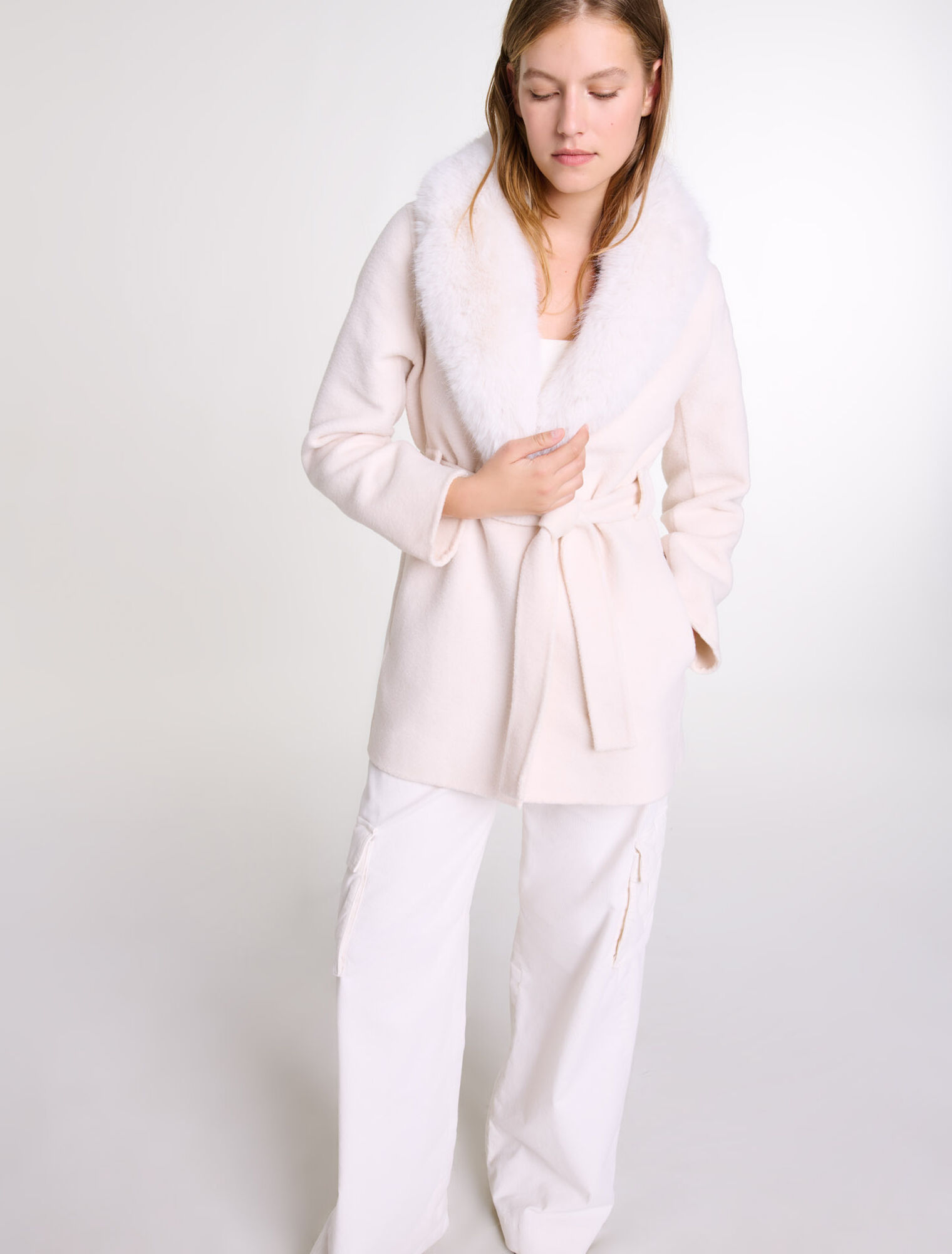 Belted short coat