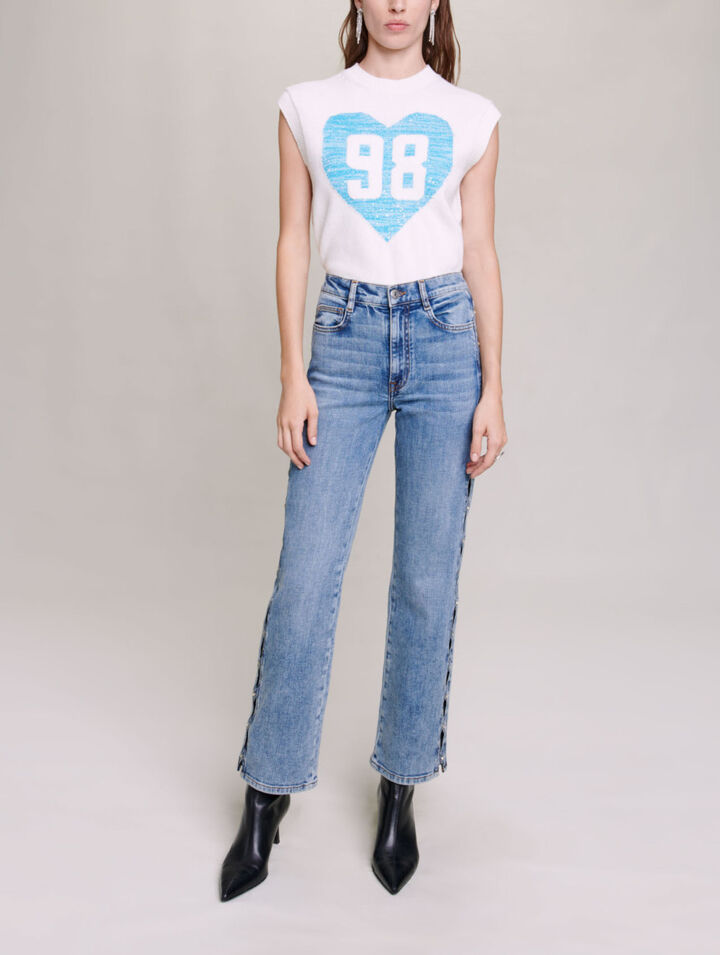Sleeveless heart jumper