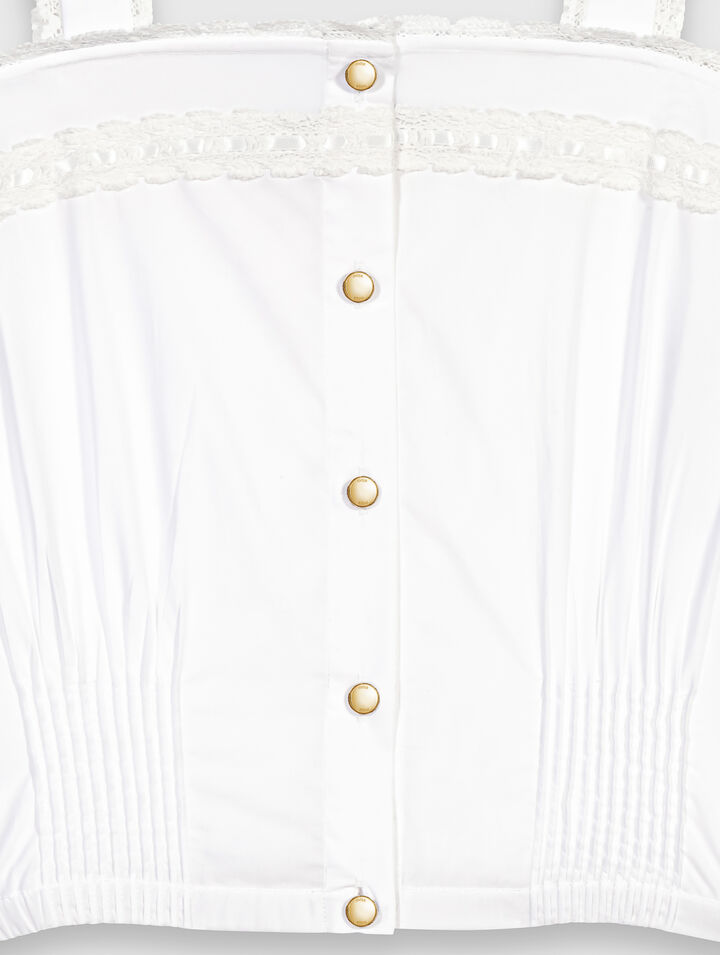 Crop top with lace trim