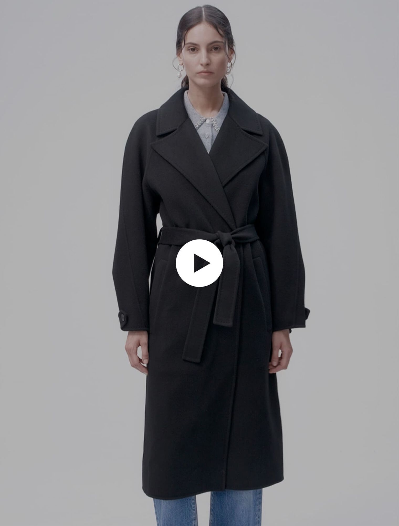 Double-faced mid-length coat