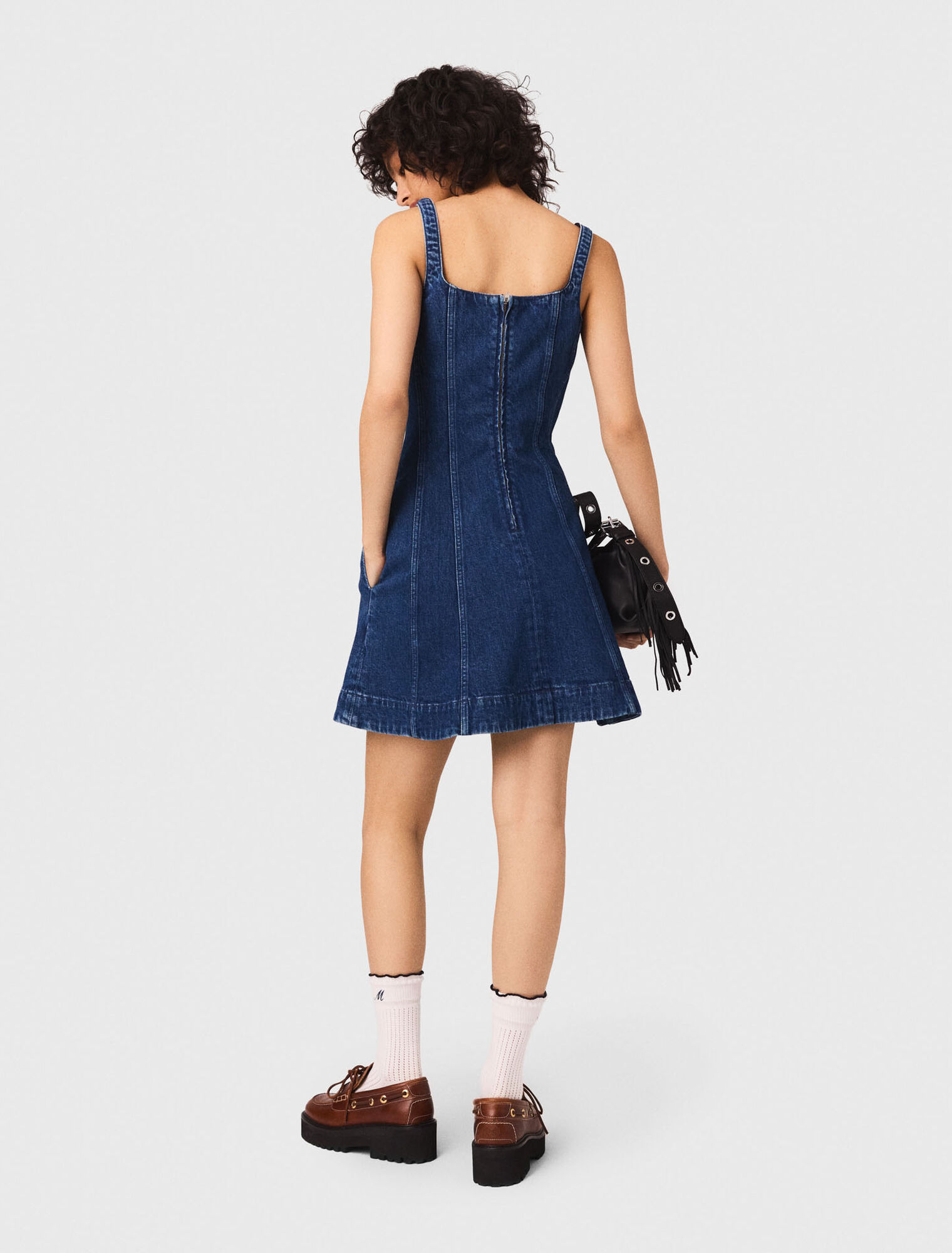 Short denim babydoll dress