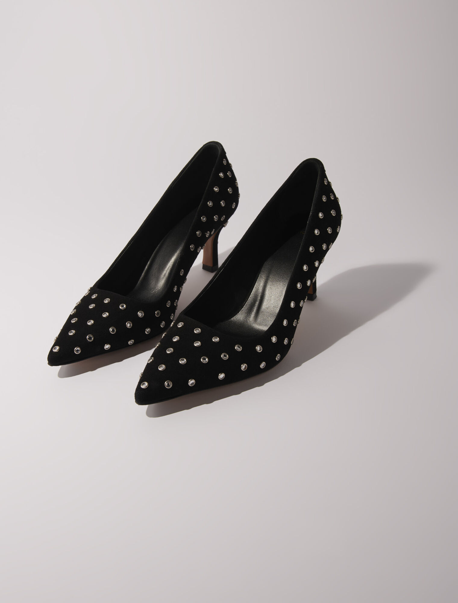 Rhinestone pumps with pointed toes