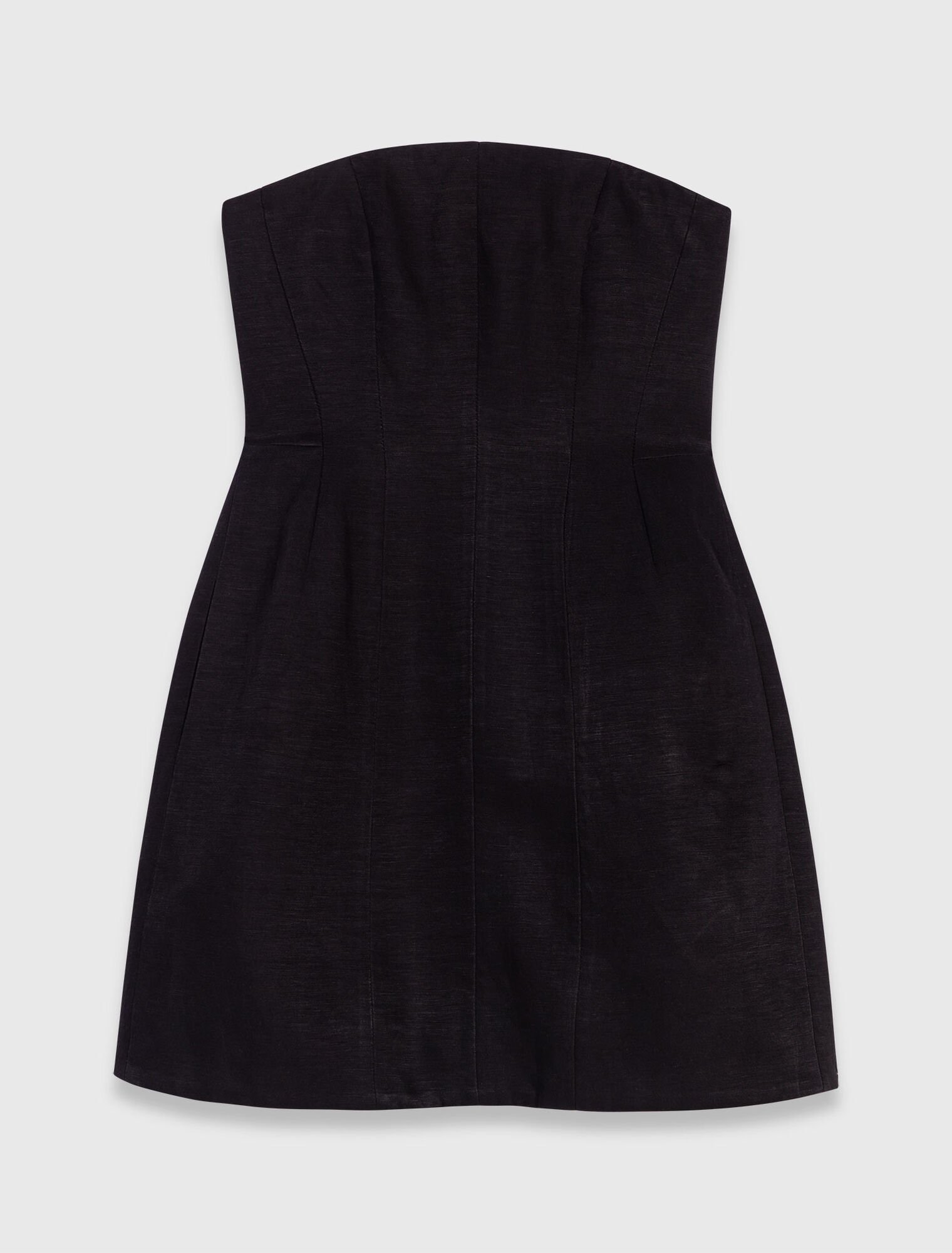 Short strapless linen dress