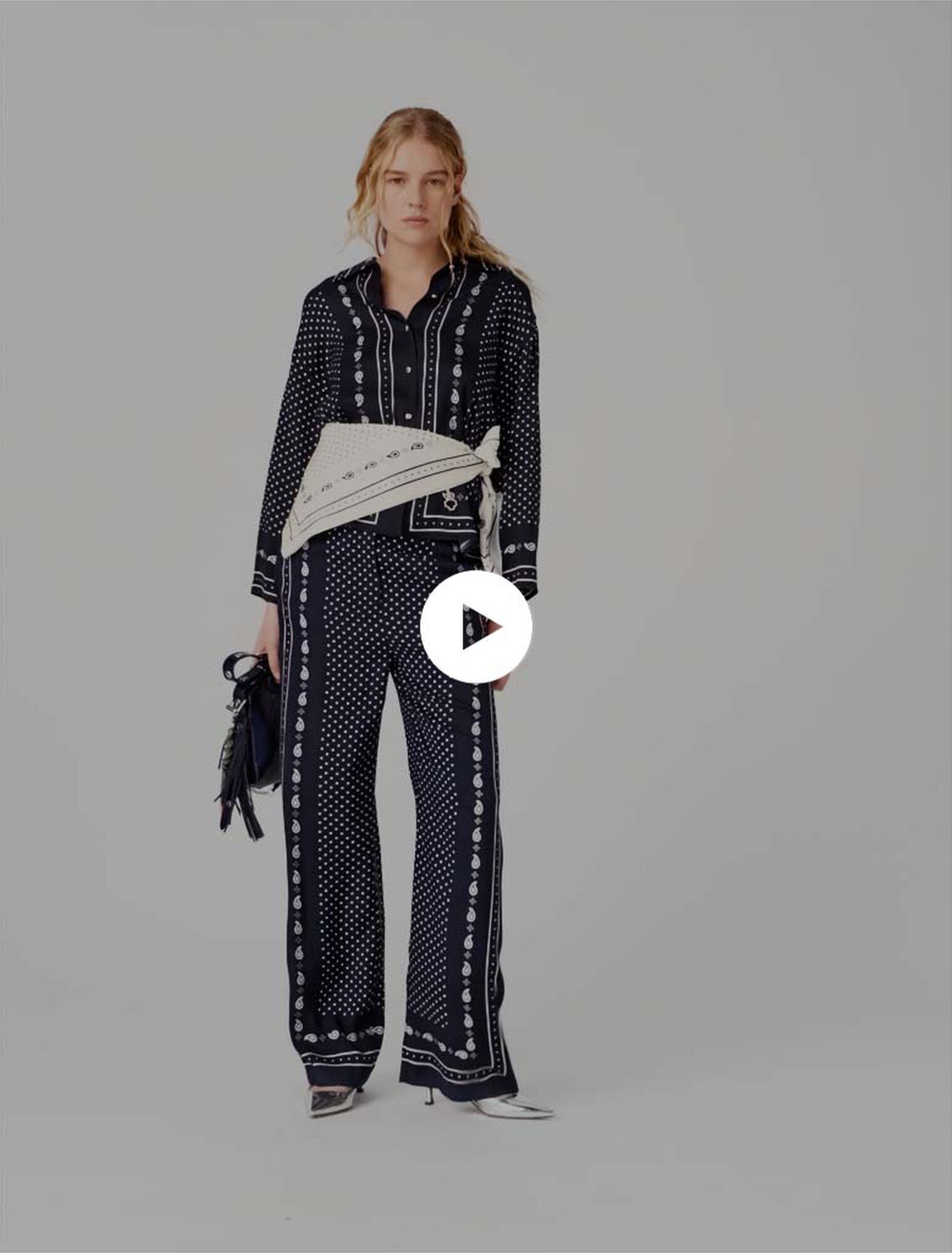 Printed fluid trousers