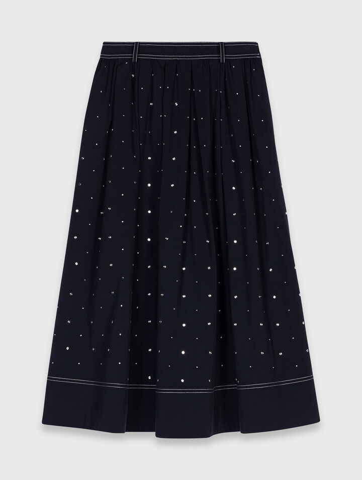 Long studded cotton skirt