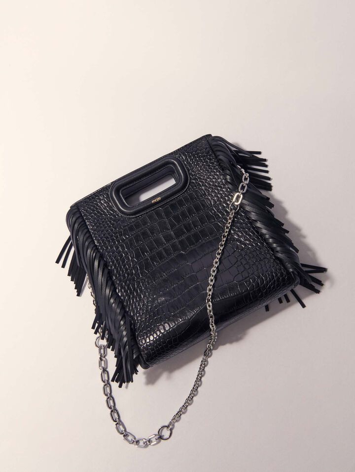 M bag in crocodile-effect leather