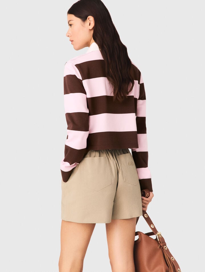 Striped polo sweatshirt