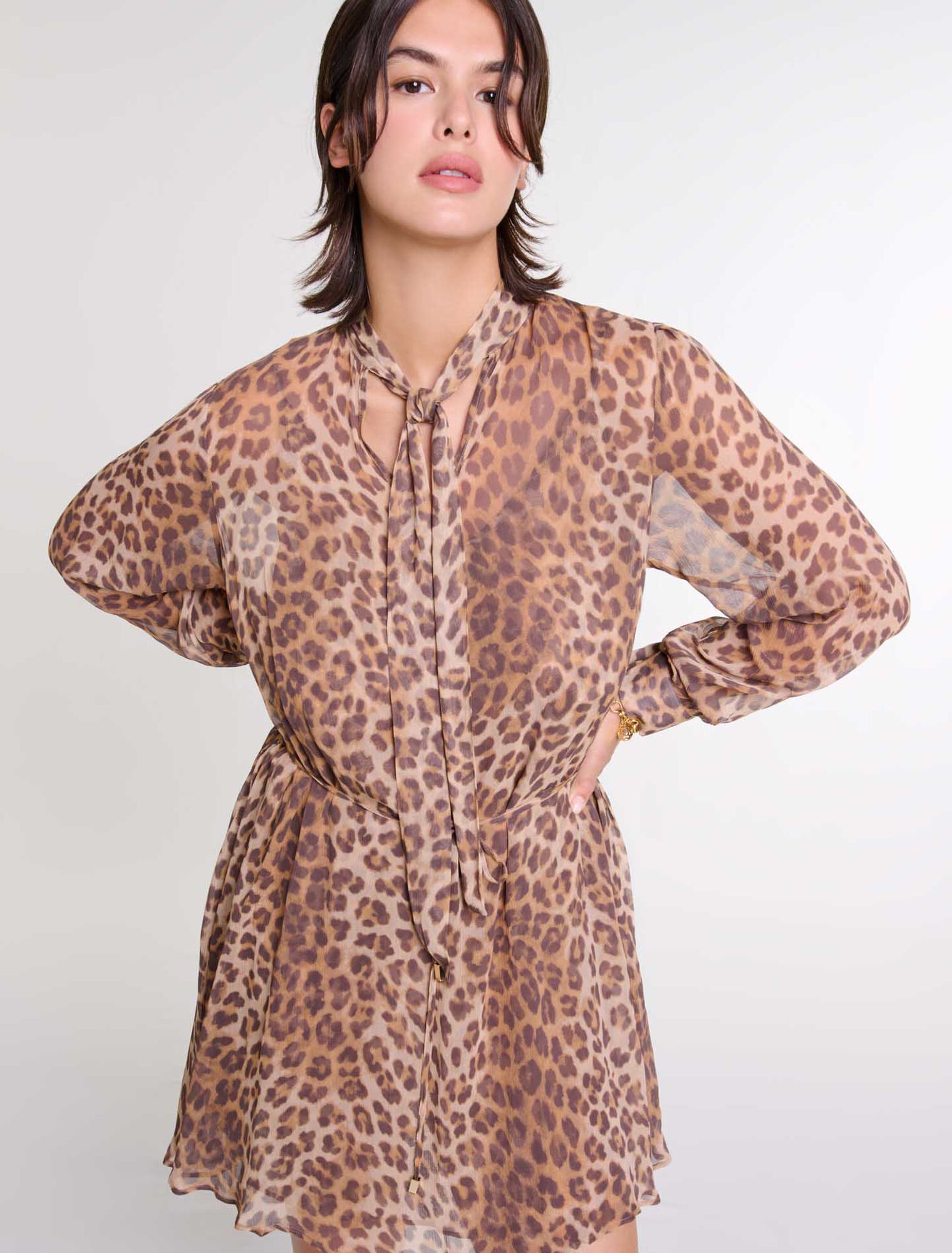 Leopard-print short dress