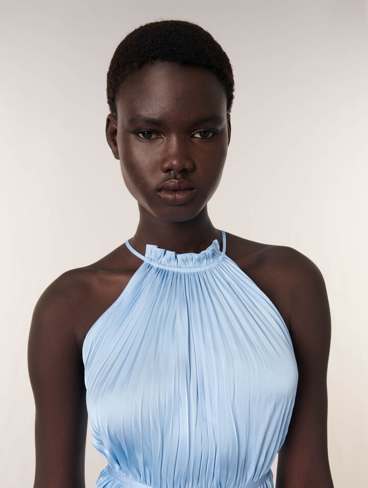 Pleated maxi dress