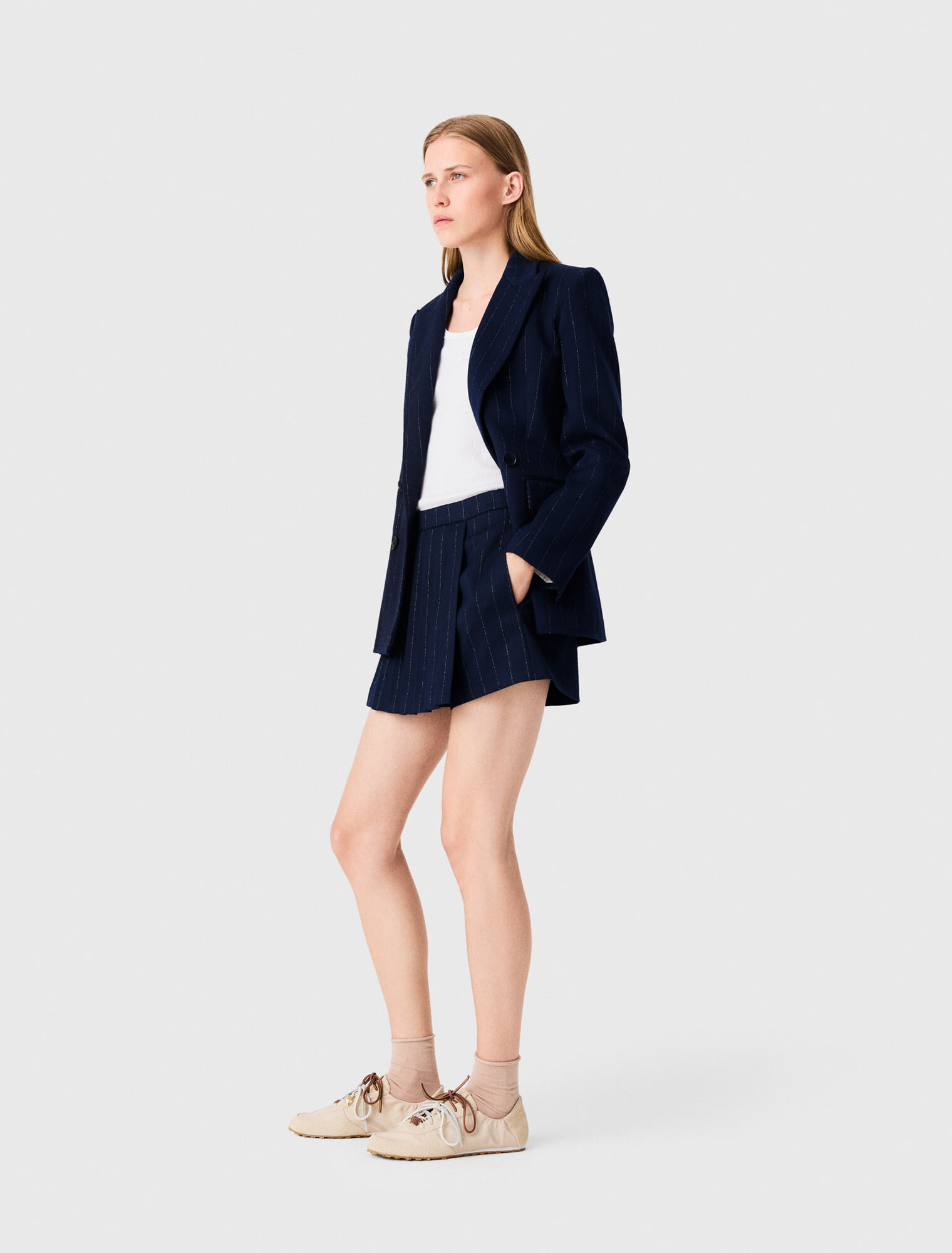 Tailored shorts with lurex