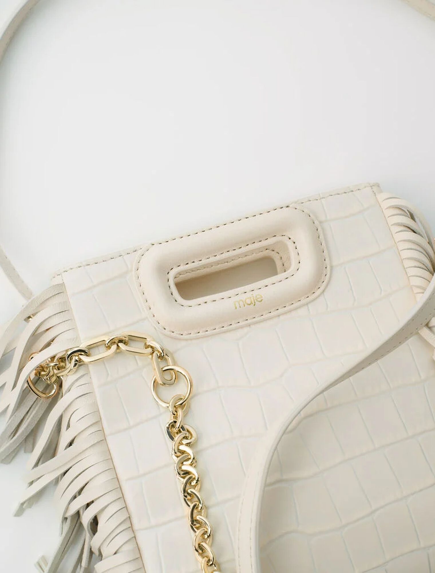 Mini embossed-leather M bag with chain