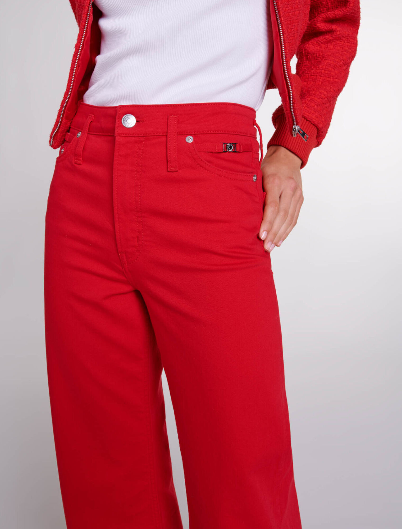 Wide-leg denim jeans