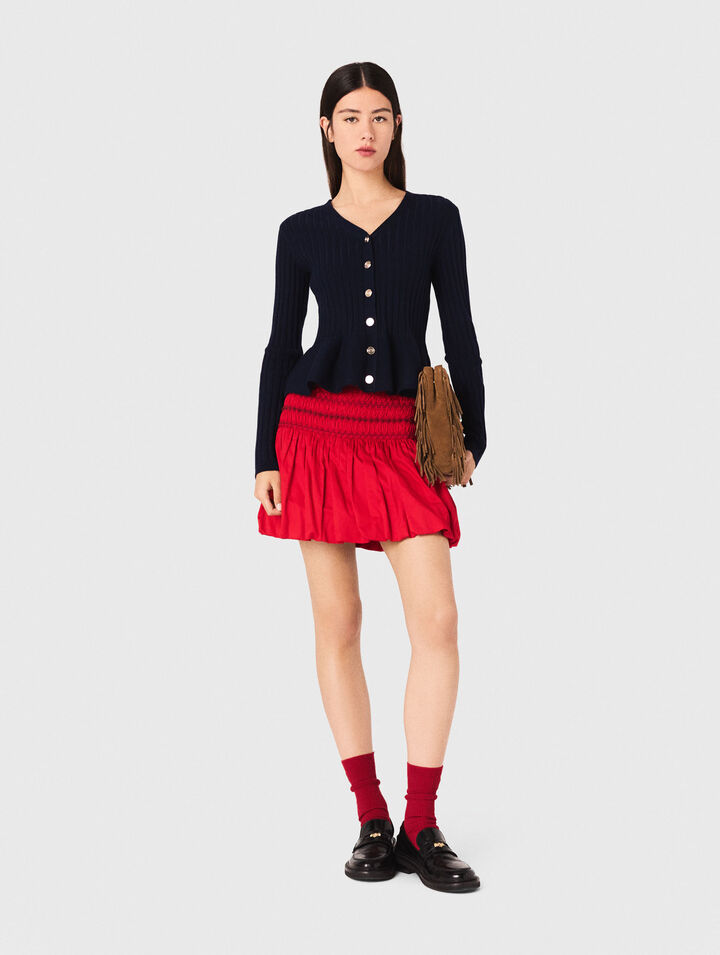 Peplum waist cardigan