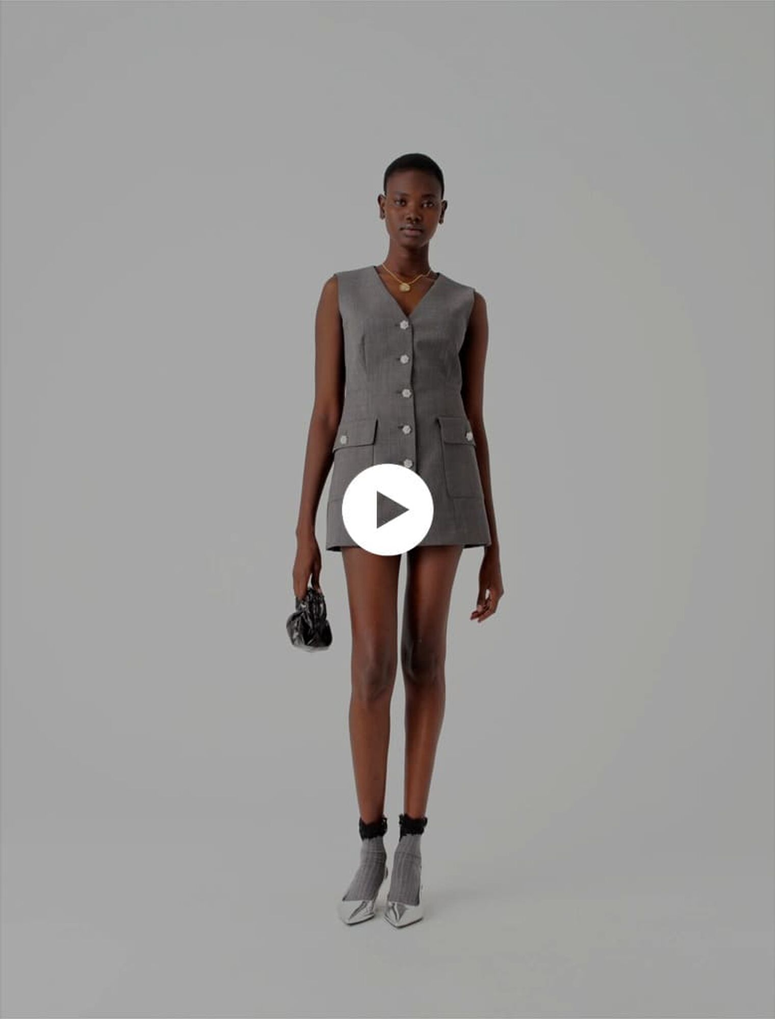 Jewel button tailored jumpsuit