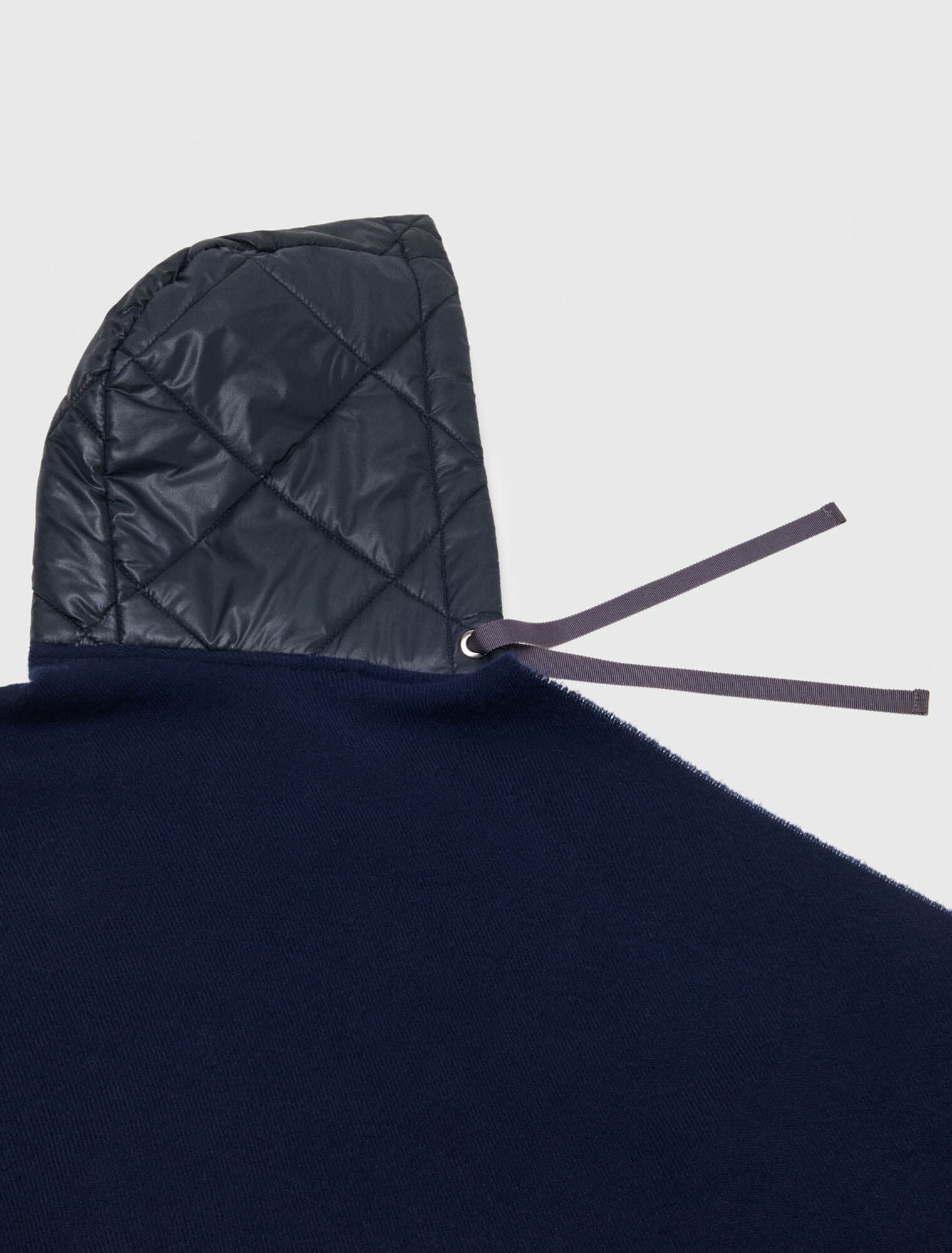 Hooded wool poncho