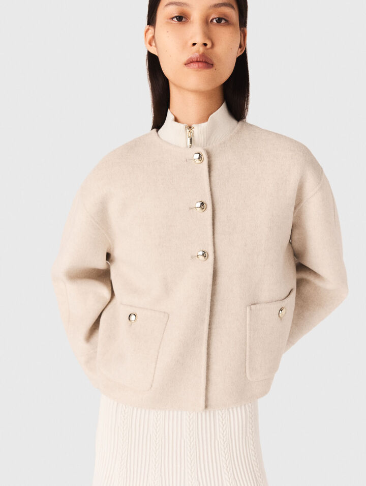 Cropped wool coat