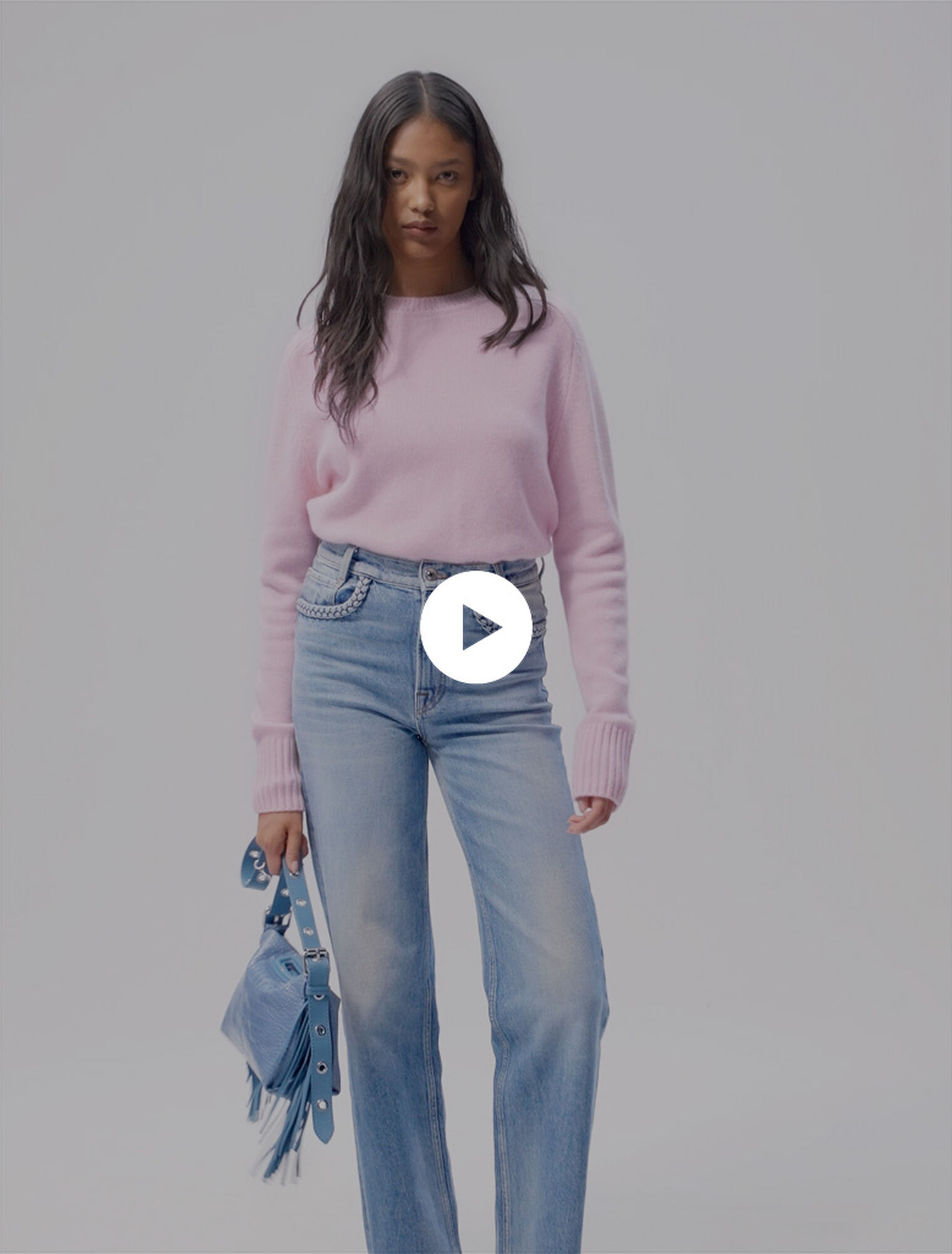 Straight-leg braided detail jeans