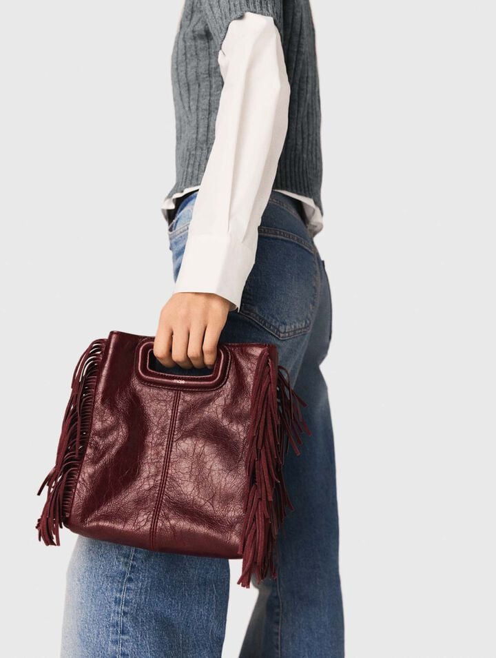 Crackled leather M bag