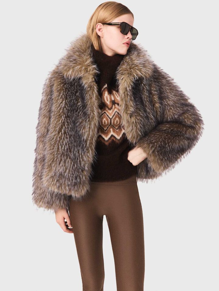 Short faux fur coat
