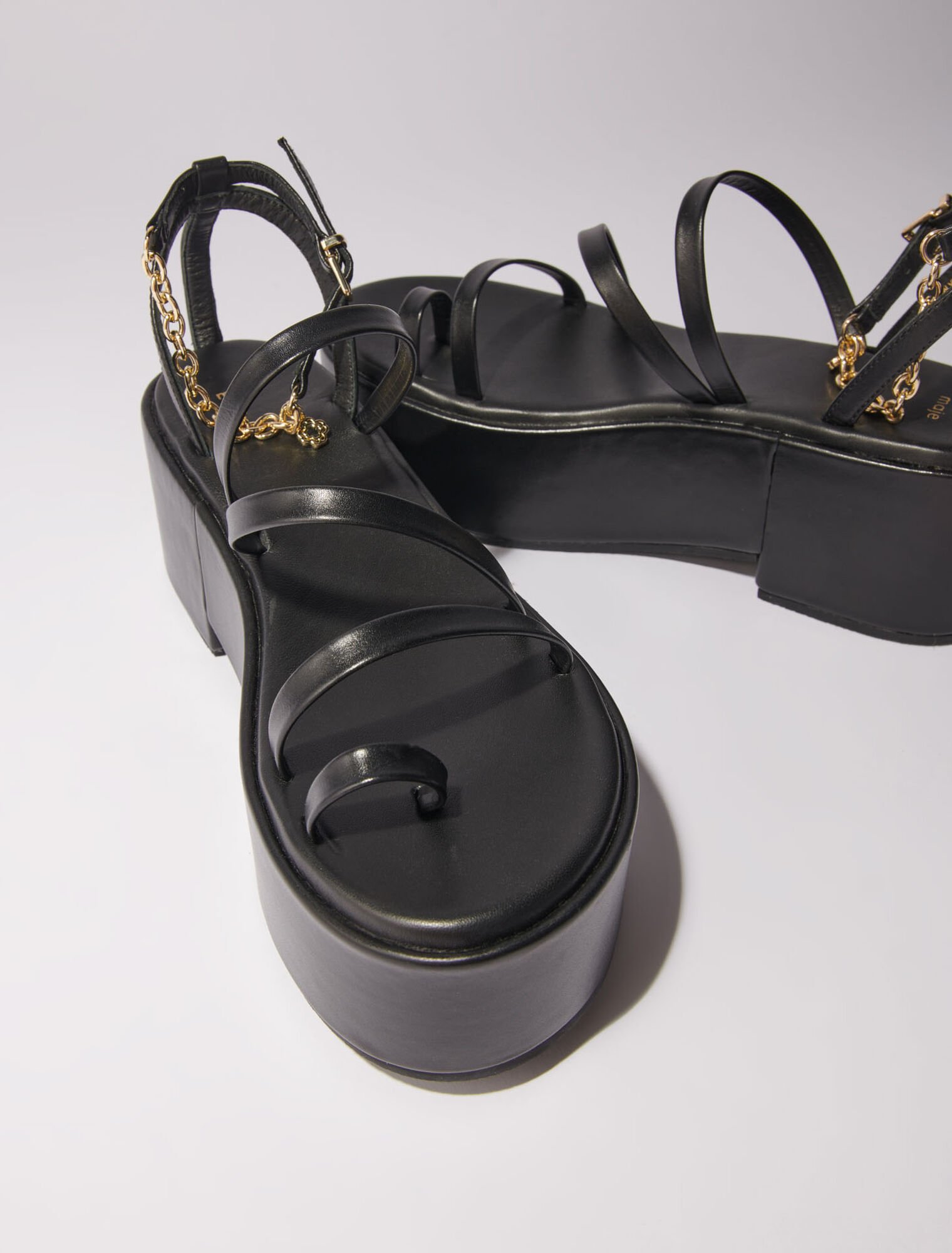 Leather platform sandals