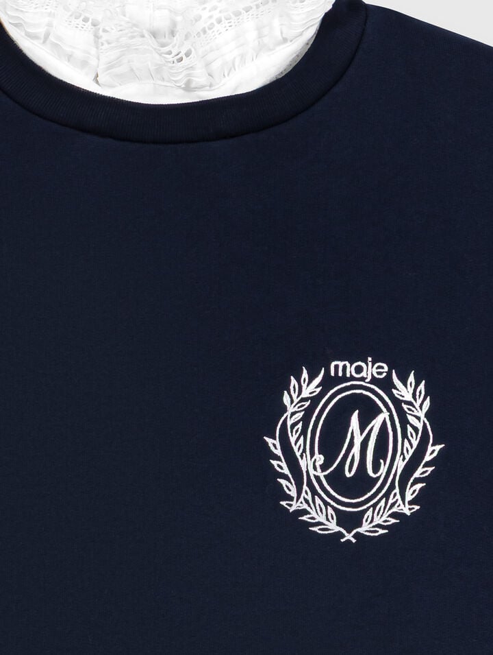 Sweatshirt with poplin details