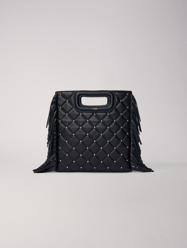M bag in studded, quilted leather