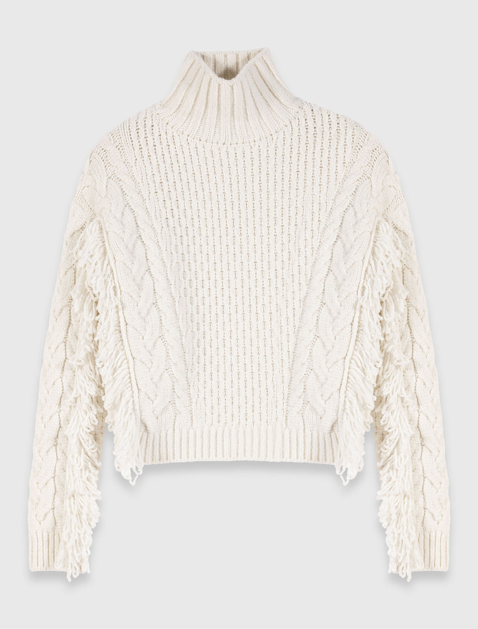 Wool-blend jumper with fringes