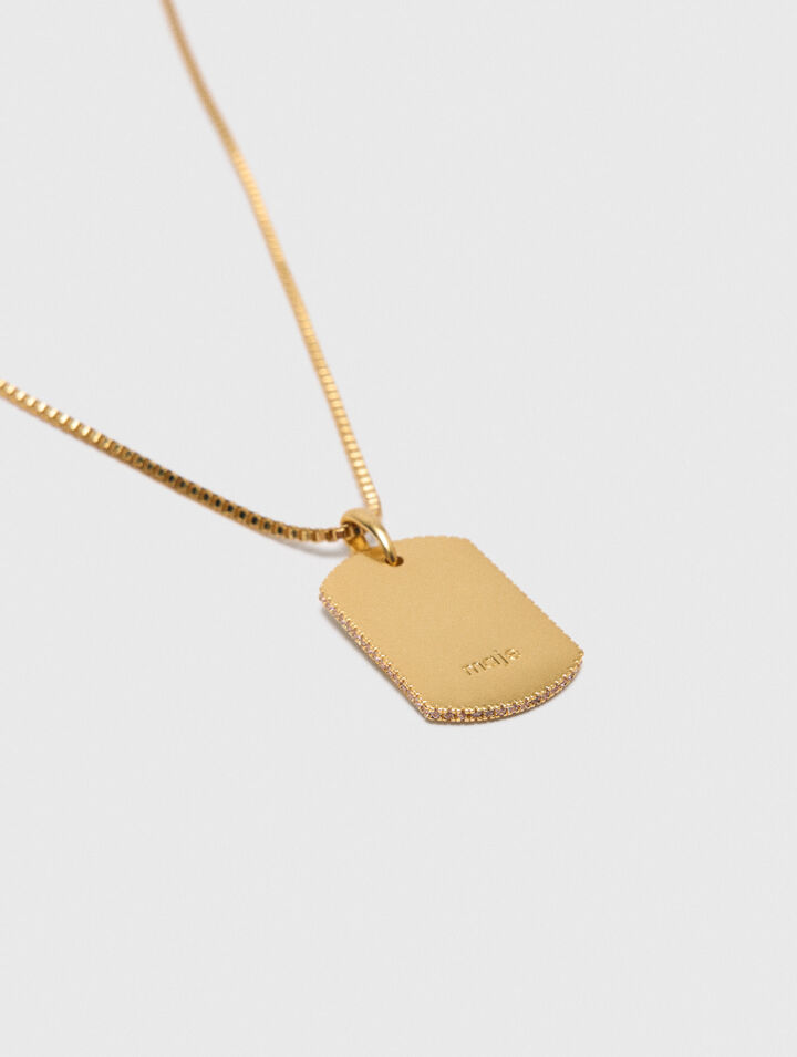 Zodiac sign plaque necklace