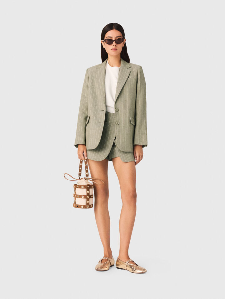 Linen blend suit jacket