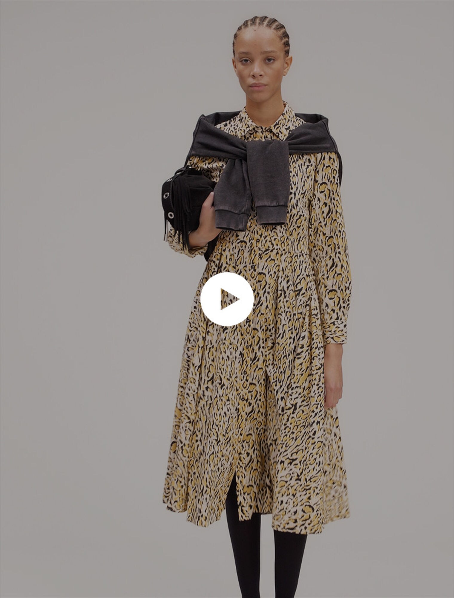 Leopard print midi dress