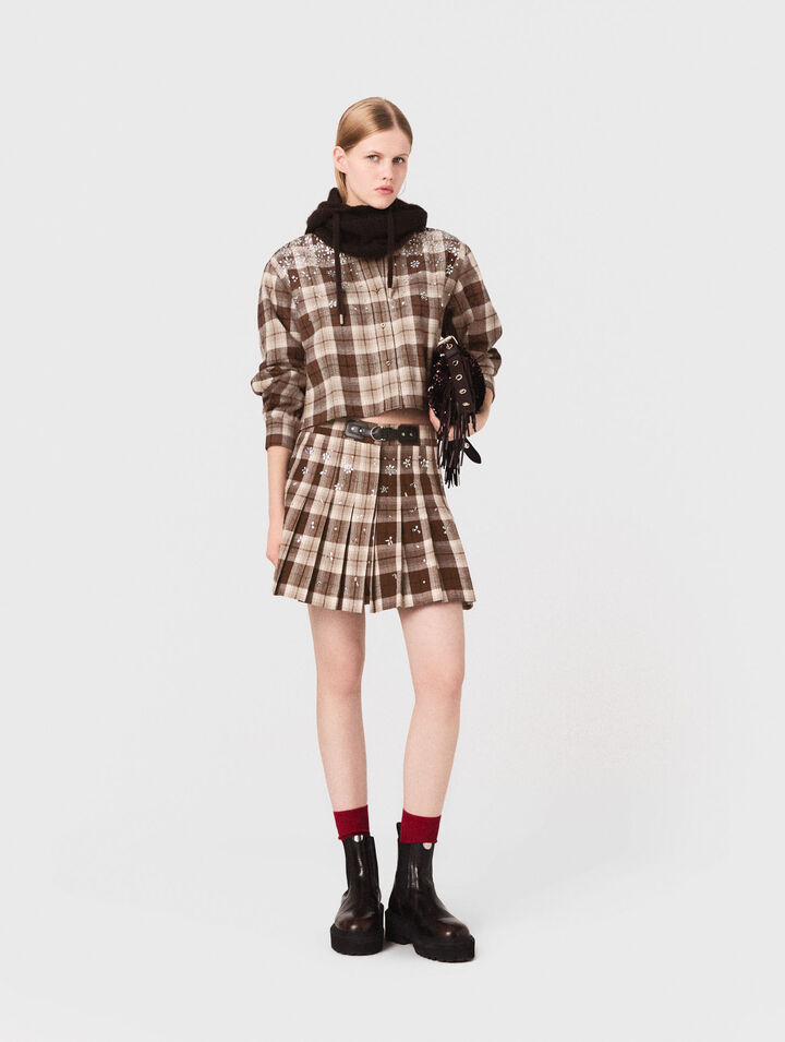 Rhinestone checked shirt