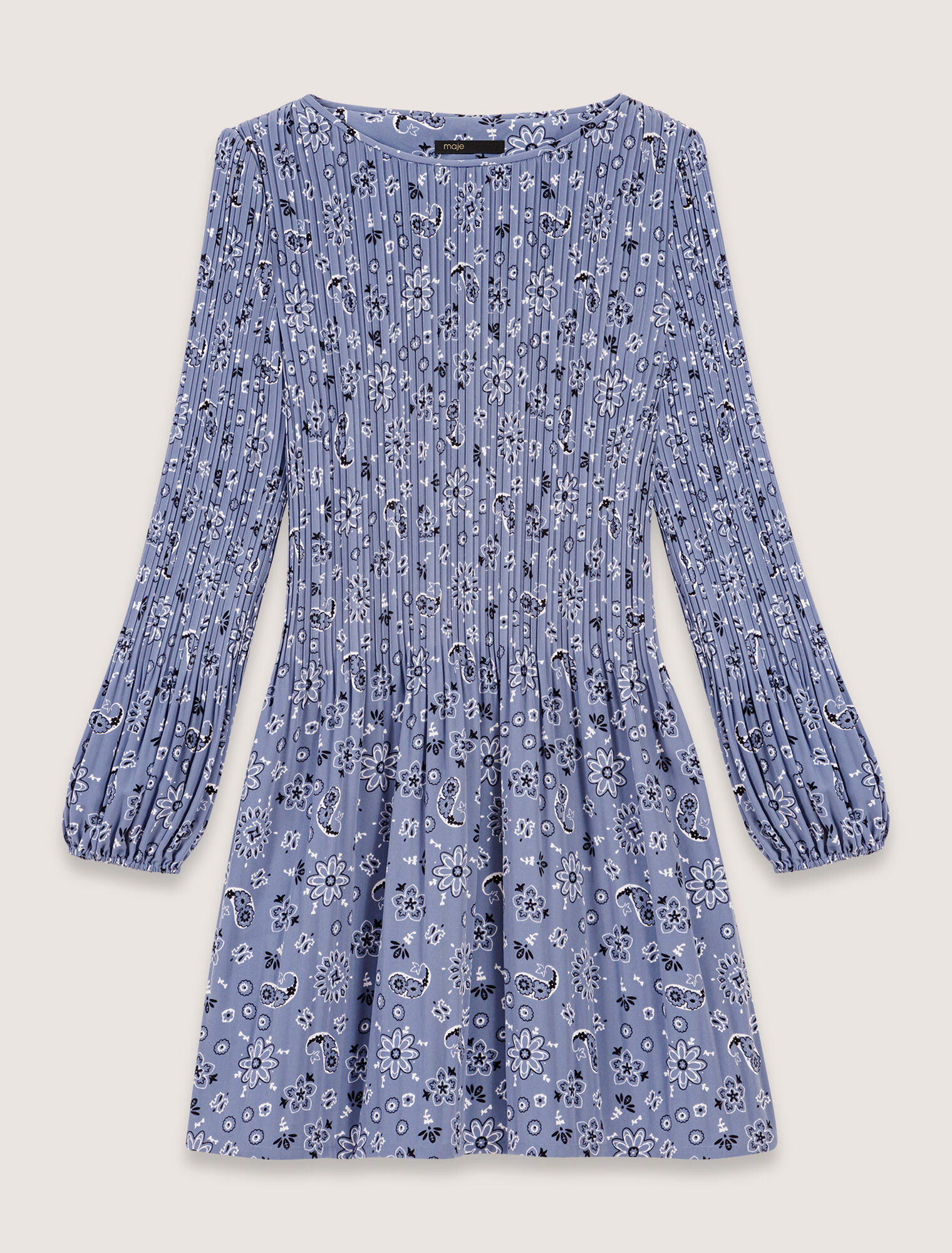 Patterned pleated dress