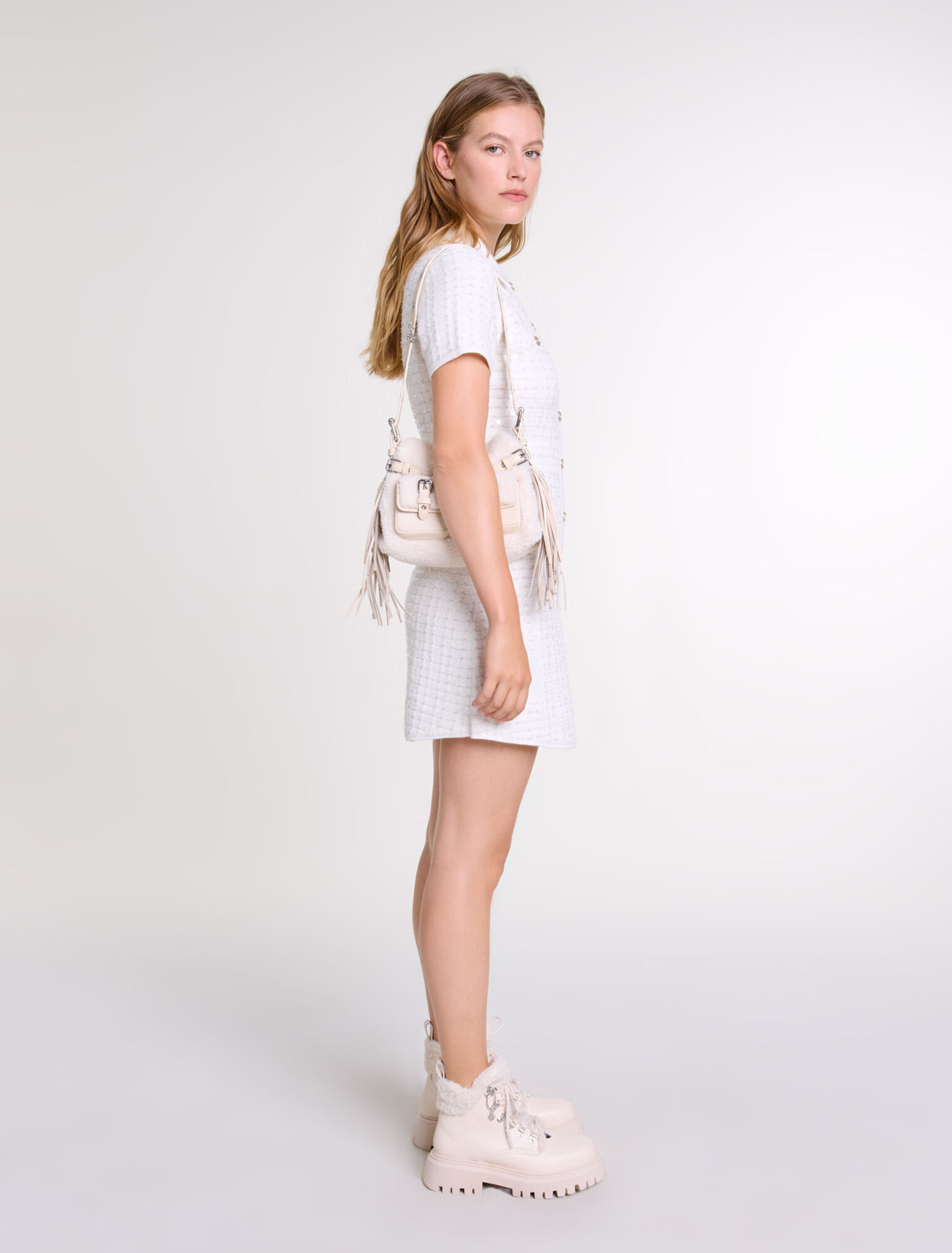 Sequin knit short dress