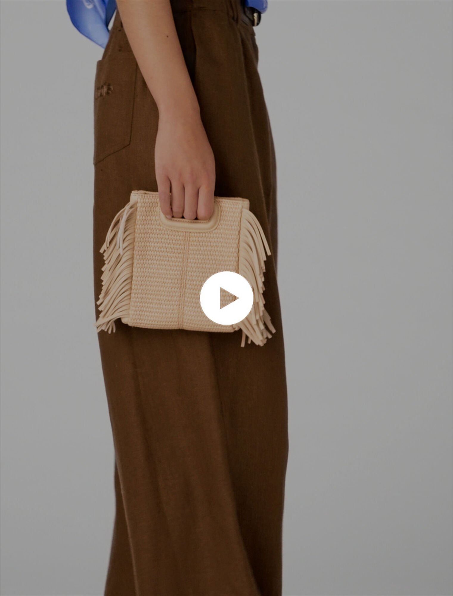 Raffia effect M Mini bag