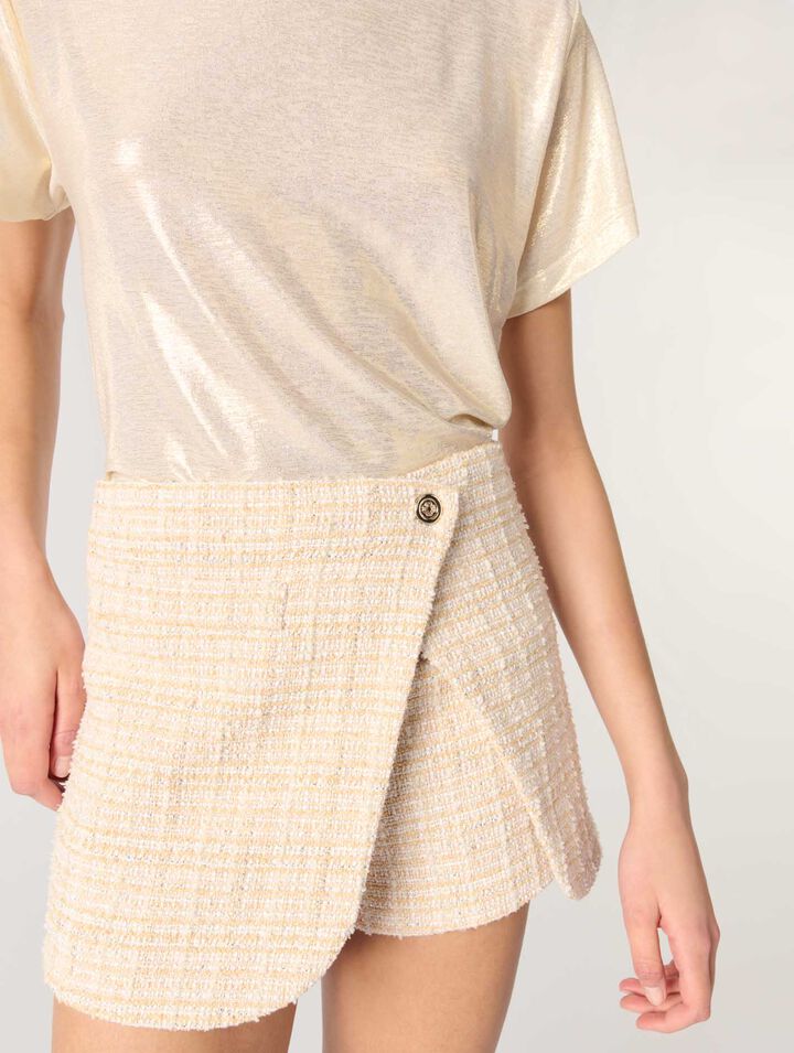 Layered tweed skort