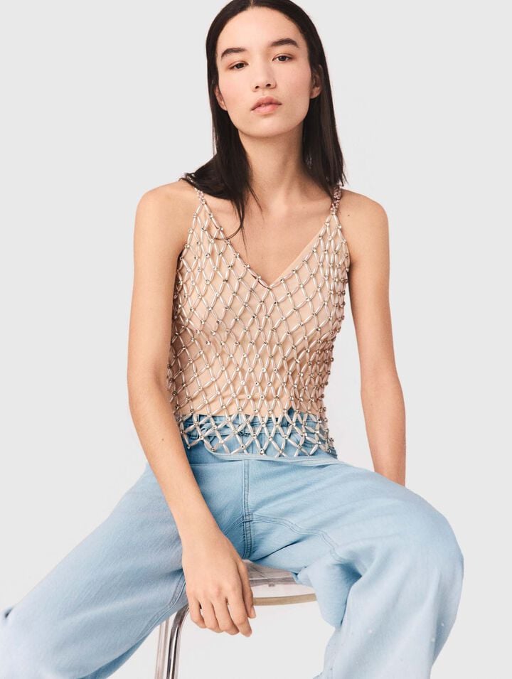 Beaded top with lining