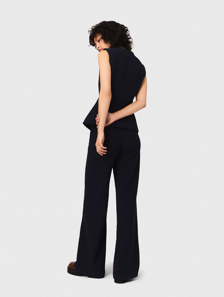 Straight-leg tweed trousers