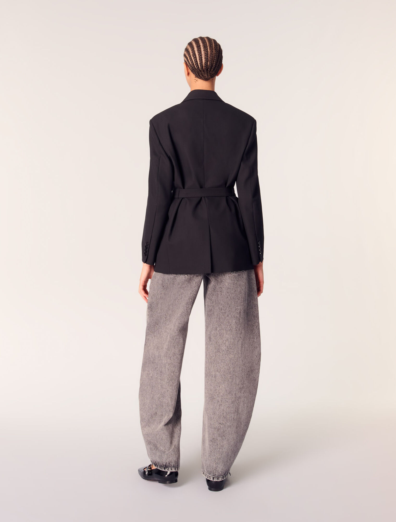 Belted suit jacket