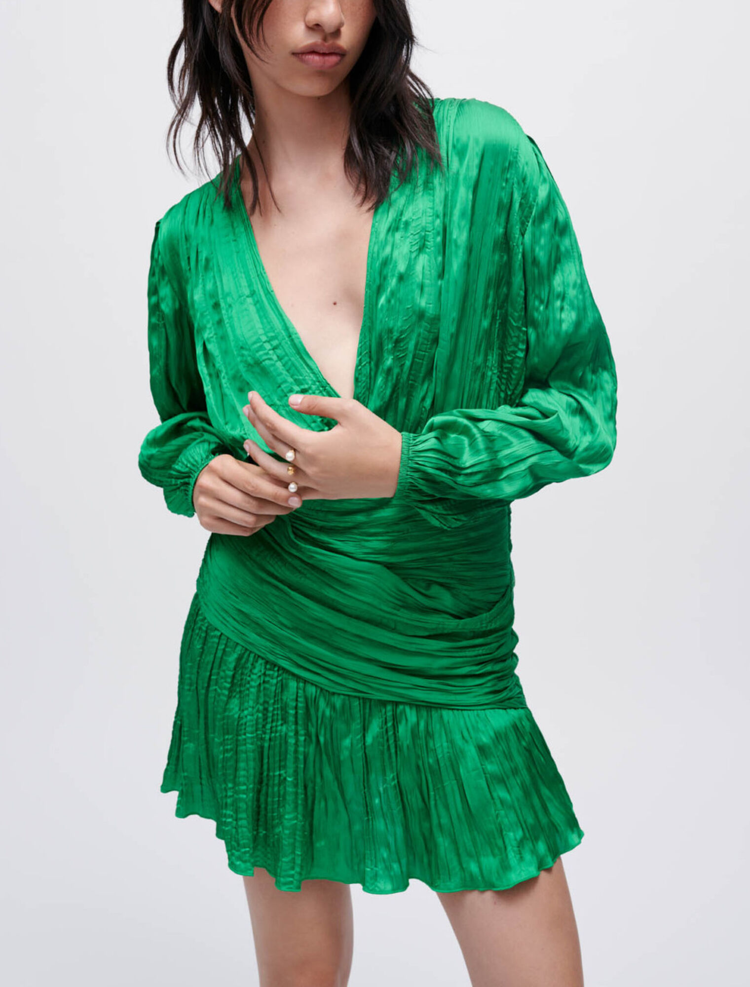 Close-fitting lamé dress
