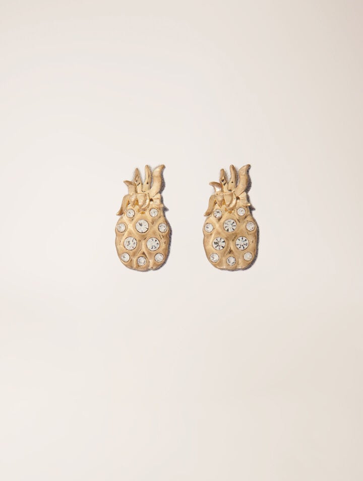 Pineapple rhinestone earrings