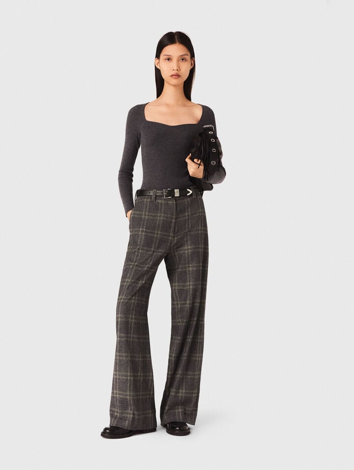Checked suit trousers