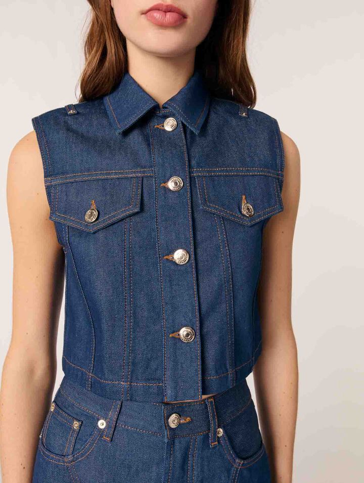Denim cropped jacket