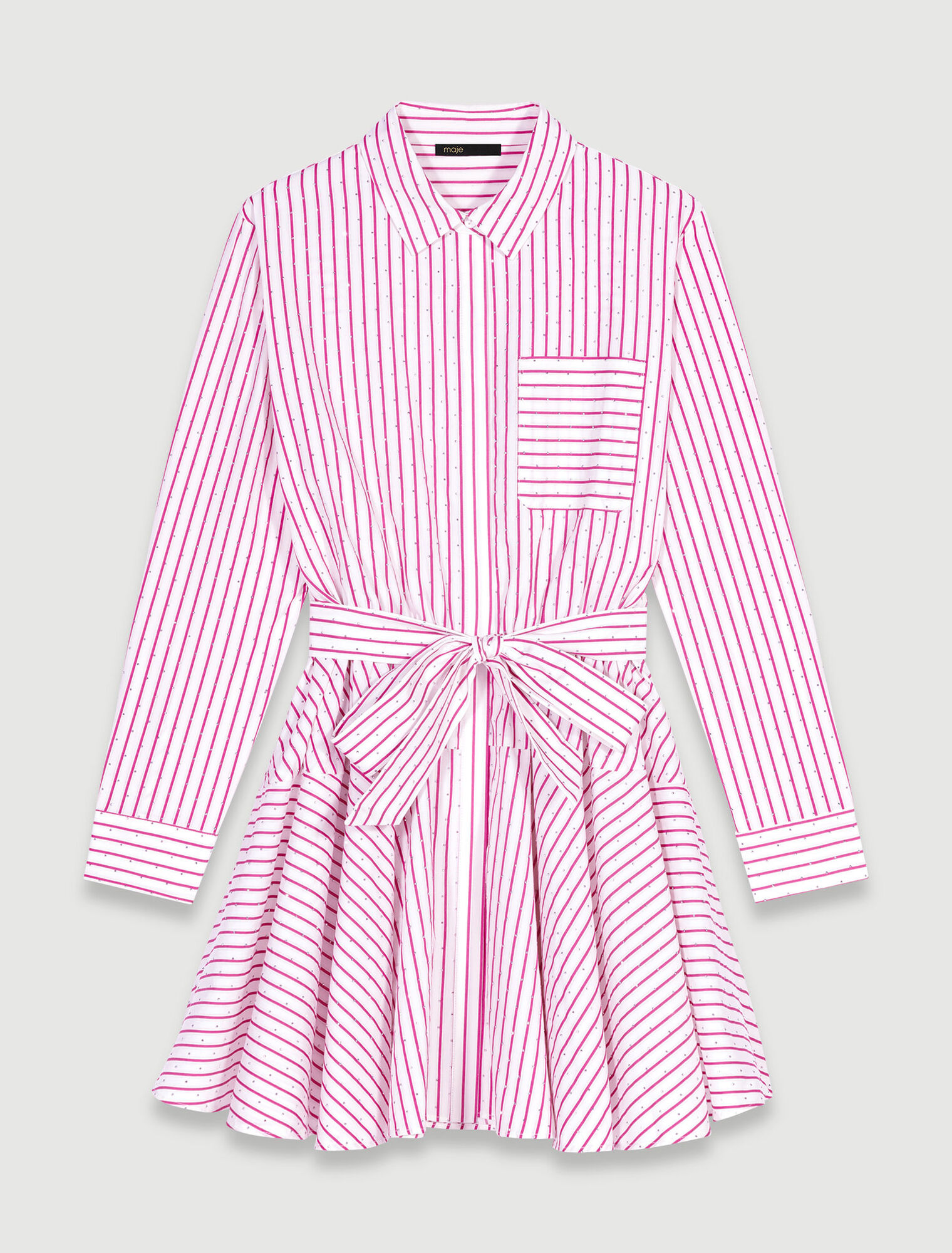 Striped rhinestone short dress