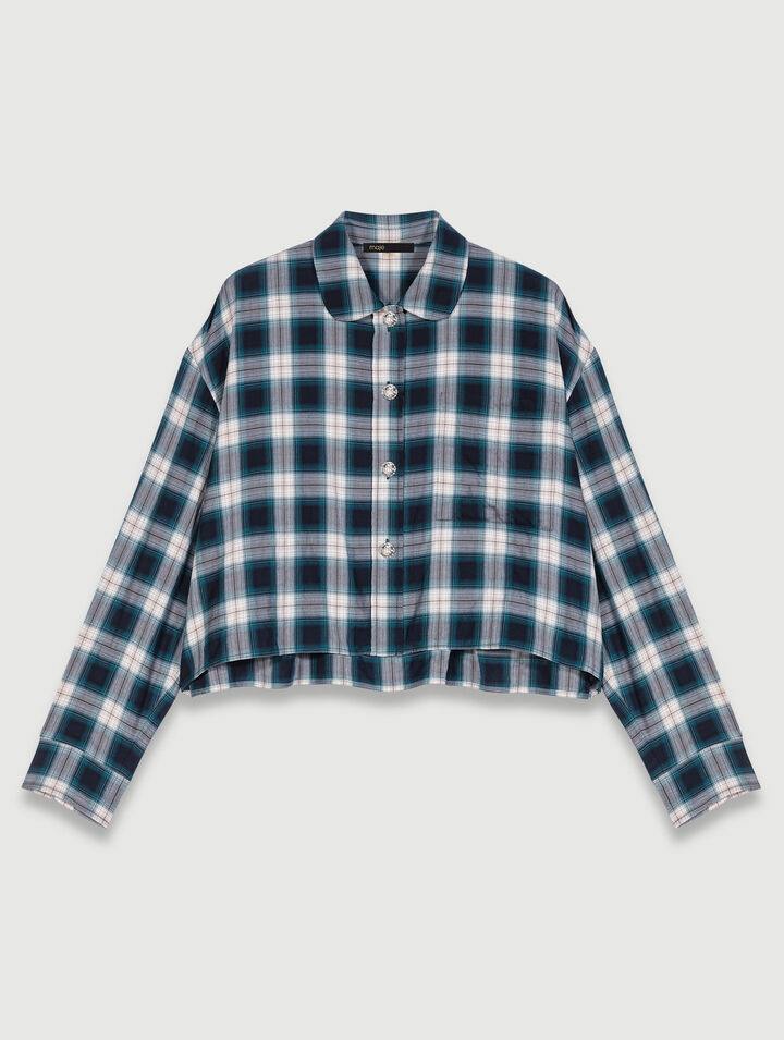 Short checked shirt