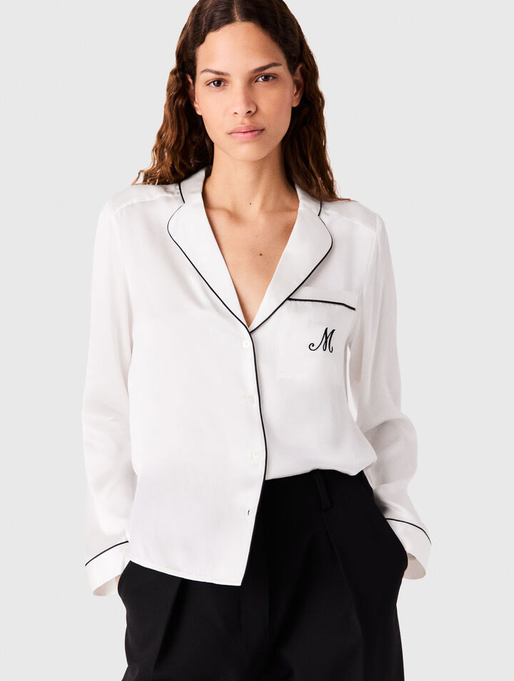 Embroidered silk shirt