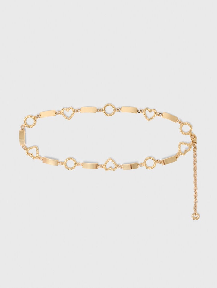 Twisted gold chain belt