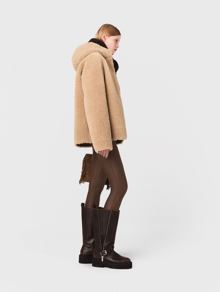 Reversible coat with hood
