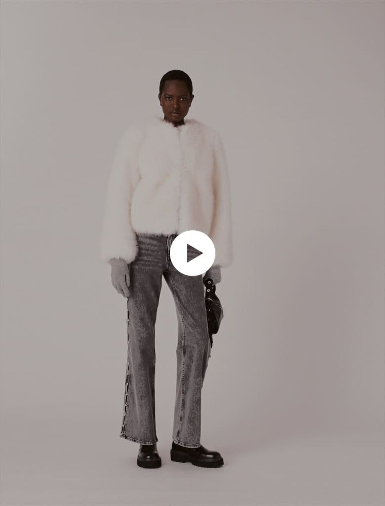 Beaded wide-leg jeans
