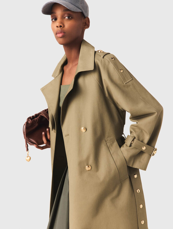 Removable collar stud trench coat